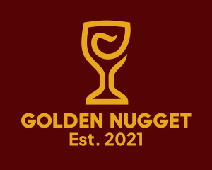 Golden Wine Goblet logo design