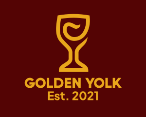 Golden Wine Goblet logo design