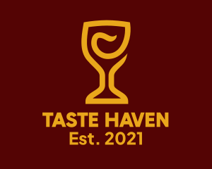 Golden Wine Goblet logo design