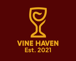 Golden Wine Goblet logo design