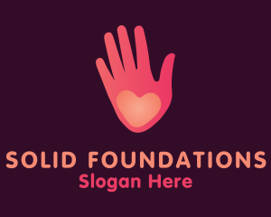 Pink Heart Hand Healing logo design