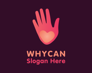Cardiology - Pink Heart Hand Healing logo design