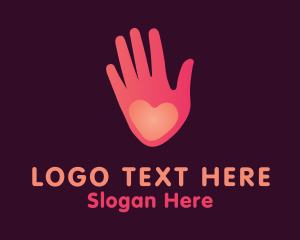 Pink Heart Hand Healing Logo