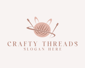 Rabbit Yarn Ball  logo design