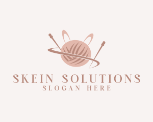 Skein - Rabbit Yarn Ball logo design