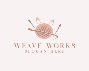 Rabbit Yarn Ball  logo design