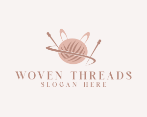 Rabbit Yarn Ball  logo design