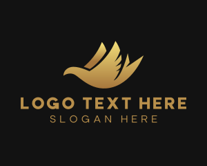 Gold - Luxury Wings Bird logo design