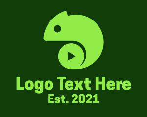 Green Lizard - Chameleon Media Player logo design