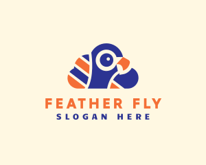 Bird Head Cloud logo design