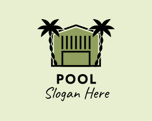 Palm Tree - Tropical Warehouse Building logo design