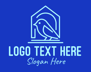 Linear - Blue Bird House logo design
