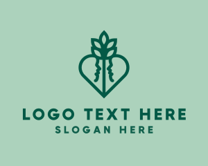 Human - Heart Leaf Face logo design