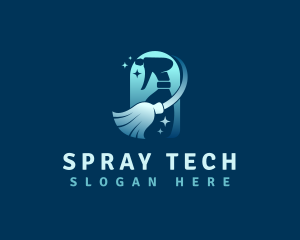Sprayer - Cleaning Broom Sprayer logo design