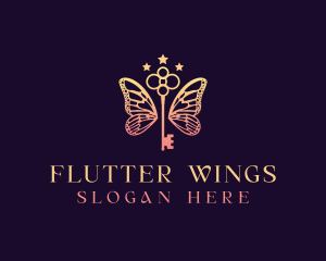 Key Butterfly Wings logo design