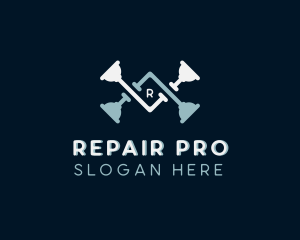 Plumbing Plunger Repair logo design