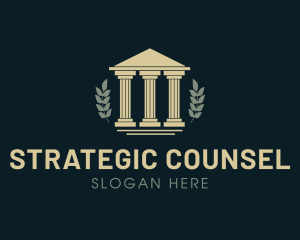 Counsel - Modern Pillar Legal Courthouse logo design