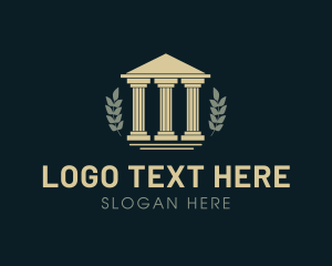 Column - Modern Pillar Legal Courthouse logo design