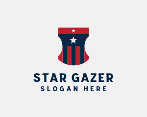 Patriotic Shield Star logo design