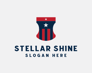 Patriotic Shield Star logo design