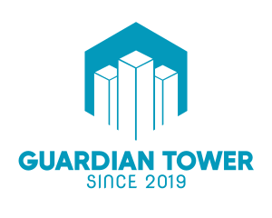 Blue Hexagon Tower logo design