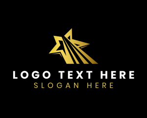 Gold - Swoosh Cosmic Star logo design