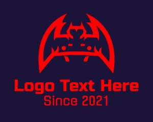 Video Game - Red Bat Controller logo design