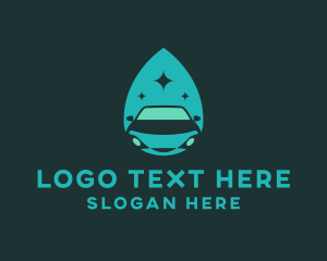 Sedan - Car Wash Cleaning Droplet logo design