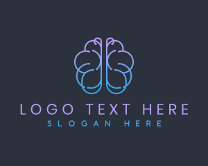 Coding - Digital Brain Circuit logo design