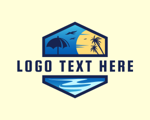 Umbrella - Tropical Sea Vacation logo design