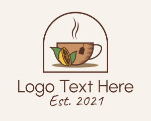 Tea Shop - Hot Lemon Kombucha logo design