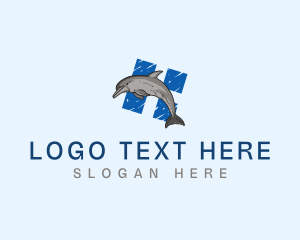 Map - Greece Animal Dophin logo design