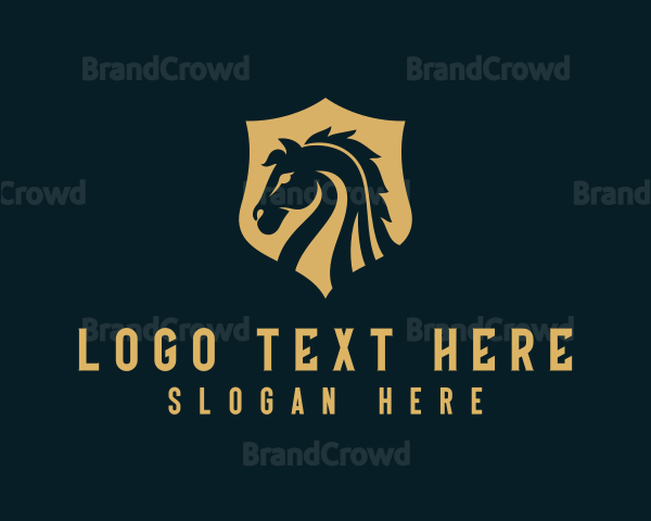 Stallion Horse Shield Equine Logo