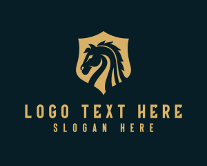 Equine - Stallion Horse Shield Equine logo design