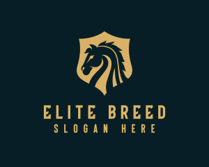 Stallion Horse Shield Equine logo design