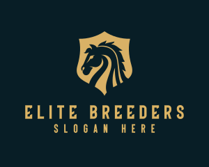 Stallion Horse Shield Equine logo design