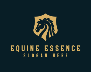 Equine - Stallion Horse Shield Equine logo design