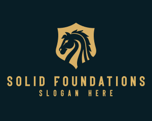 Horse Breeding - Stallion Horse Shield Equine logo design