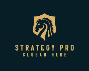 Stallion Horse Shield Equine logo design