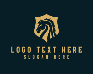 Stallion Horse Shield Equine Logo