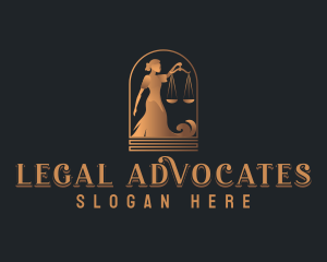 Woman Justice Scale logo design