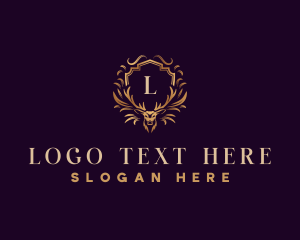 High End - Luxury Crest Stag logo design