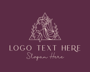 Lady - Elegant Beauty Salon Wreath logo design