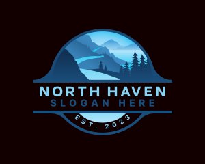 North - Pathway Mountain Scenery logo design