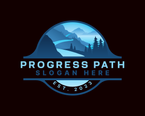 Pathway Mountain Scenery logo design