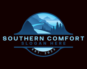 South - Pathway Mountain Scenery logo design