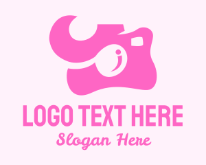 Vlog - Pink Camera Photography logo design