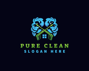 Housekeeping  Pressure Wash Cleaning logo design