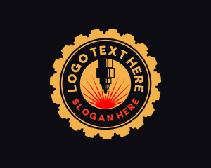 Machine - Laser Machine Cog logo design
