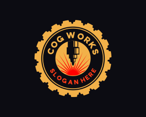 Laser Machine Cog  logo design